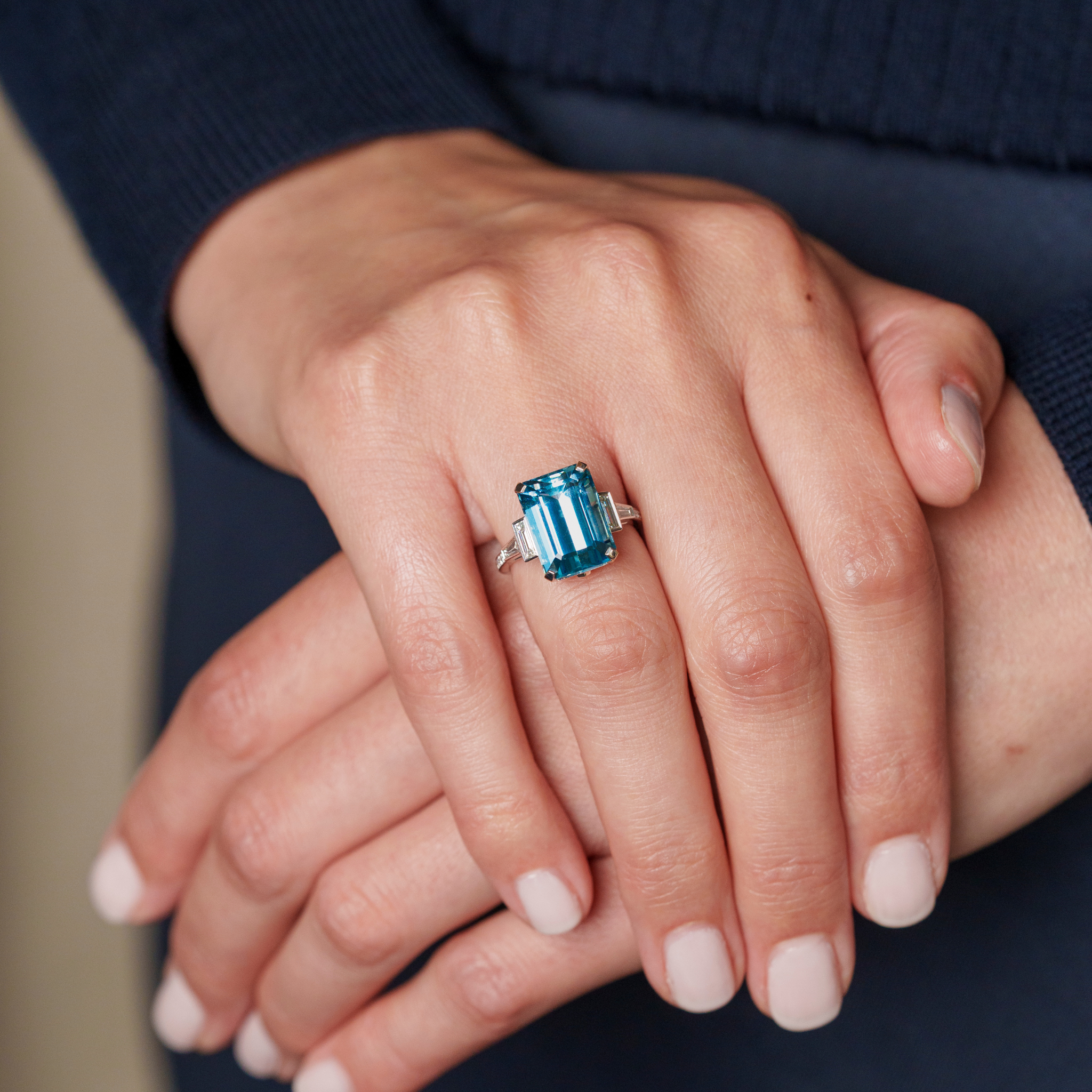 Delicate Aquamarine & Emerald Ring/ Anniversary Ring/ Mother's Day Gift -  Etsy Denmark